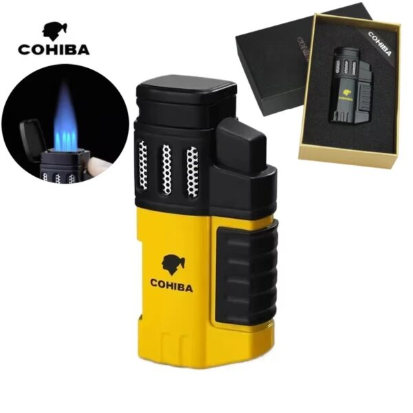 COHIBA Feuerzeug mit 3 Düsen und integriertem Zigarrenschneider